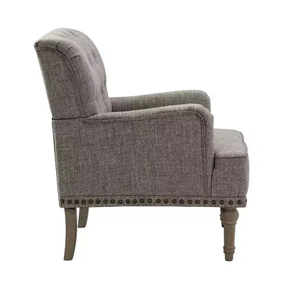 Fauteuil Naida avec pieds sculptés | ART OF LIVING DESIGNS-GRIS