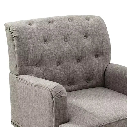 Fauteuil Naida avec pieds sculptés | ART OF LIVING DESIGNS-GRIS