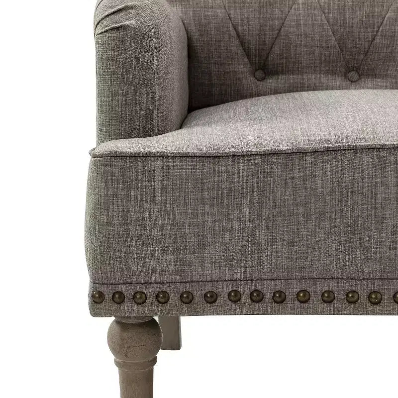 Fauteuil Naida avec pieds sculptés | ART OF LIVING DESIGNS-GRIS
