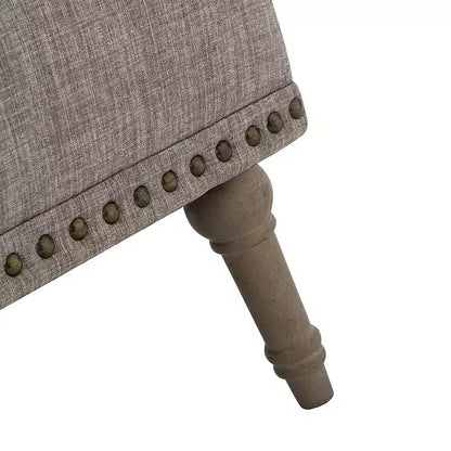Fauteuil Naida avec pieds sculptés | ART OF LIVING DESIGNS-GRIS