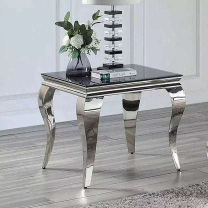 Table d'appoint avec plateau en verre Forge Glam - miBasics