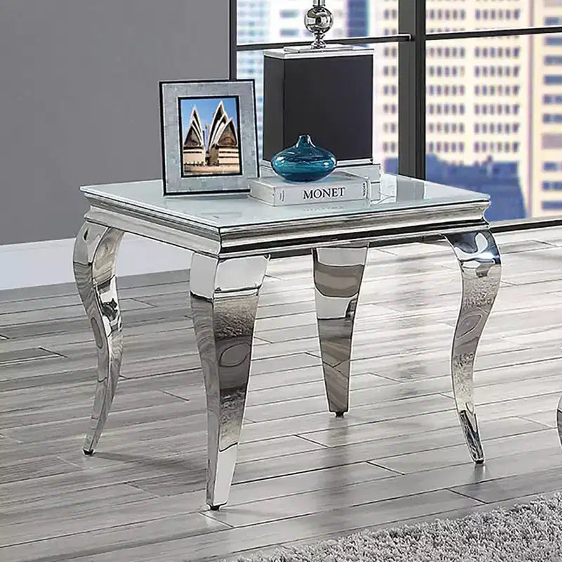 Table d'appoint avec plateau en verre Forge Glam - miBasics