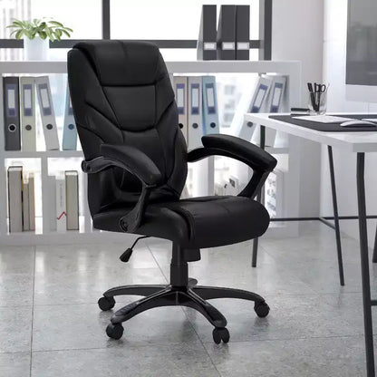 Fauteuil de bureau ergonomique Emma and Oliver en cuir reconstitué avec dossier haut et accoudoirs