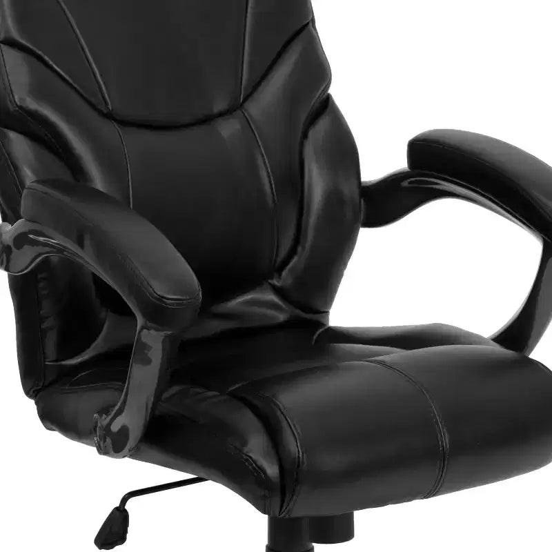 Fauteuil de bureau ergonomique Emma and Oliver en cuir reconstitué avec dossier haut et accoudoirs