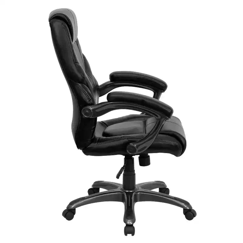 Fauteuil de bureau ergonomique Emma and Oliver en cuir reconstitué avec dossier haut et accoudoirs