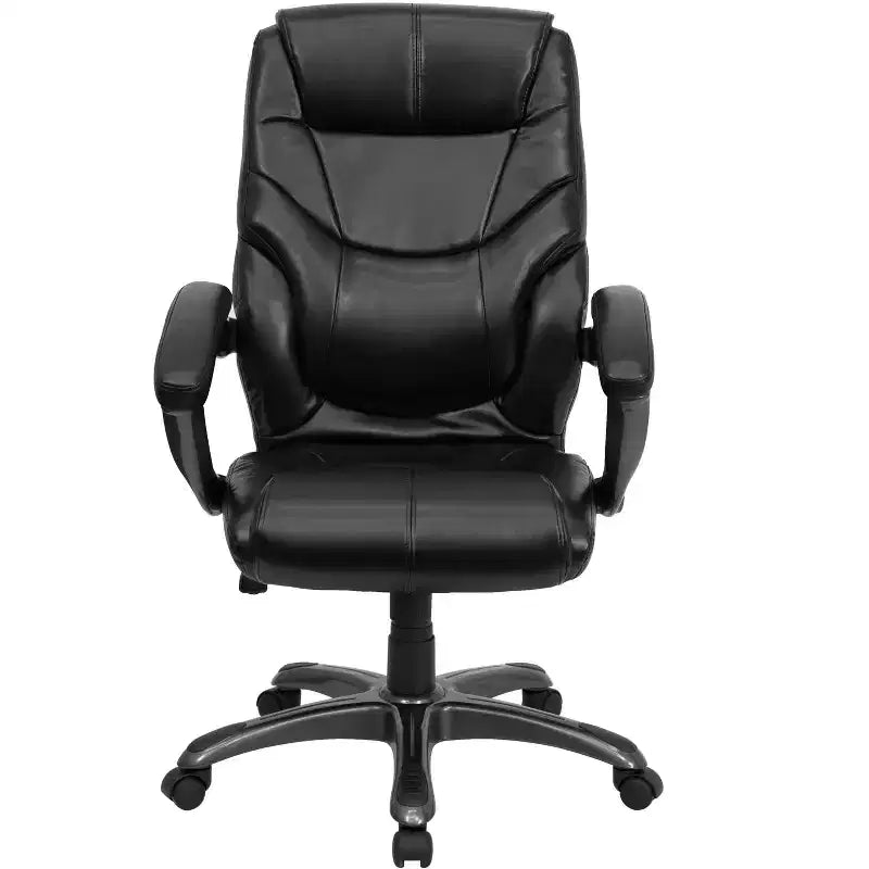 Fauteuil de bureau ergonomique Emma and Oliver en cuir reconstitué avec dossier haut et accoudoirs