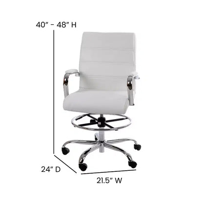 Chaise de bureau Emma et Oliver Mid-Back LeatherSoft avec repose-pieds réglable et base chromée