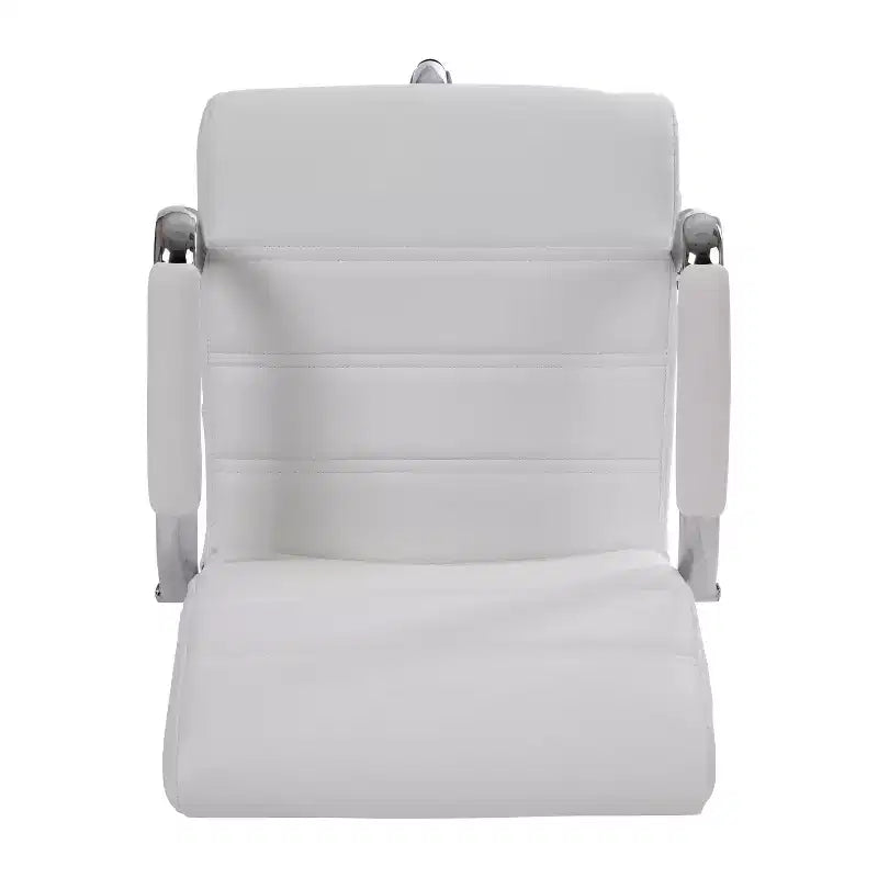 Chaise de bureau Emma et Oliver Mid-Back LeatherSoft avec repose-pieds réglable et base chromée