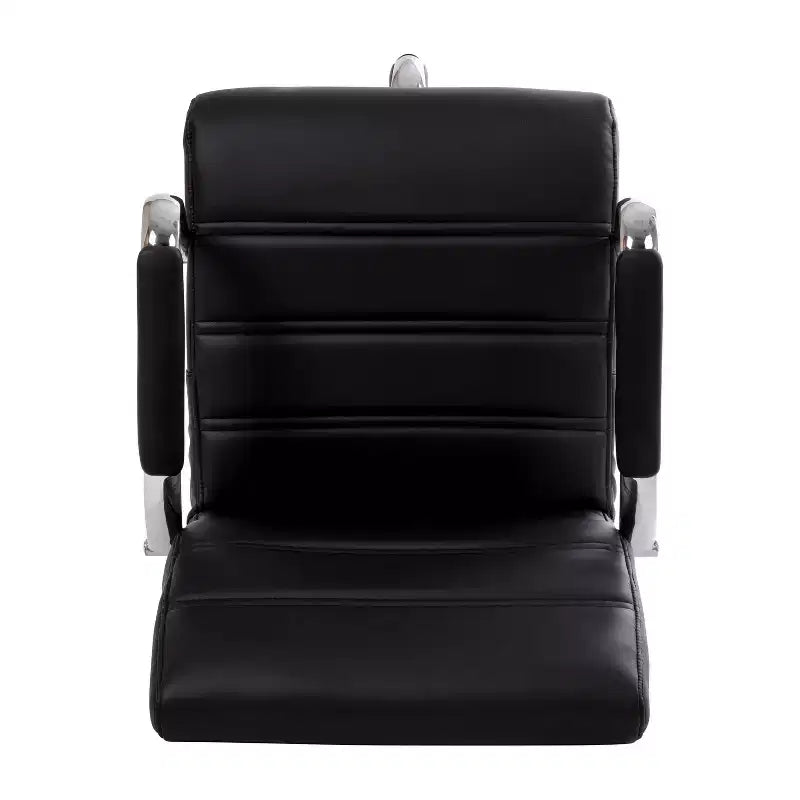 Chaise de bureau Emma et Oliver Mid-Back LeatherSoft avec repose-pieds réglable et base chromée