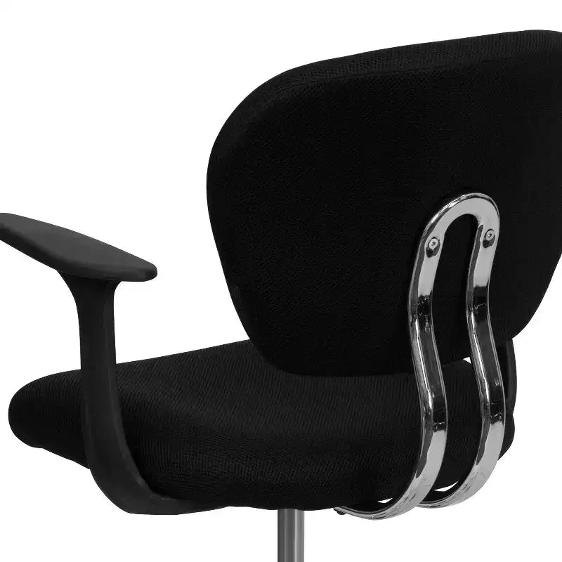 Chaise de bureau Emma and Oliver Mid-Back Mesh rembourrée pivotante avec base et accoudoirs chromés