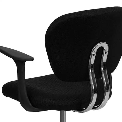 Chaise de bureau Emma and Oliver Mid-Back Mesh rembourrée pivotante avec base et accoudoirs chromés