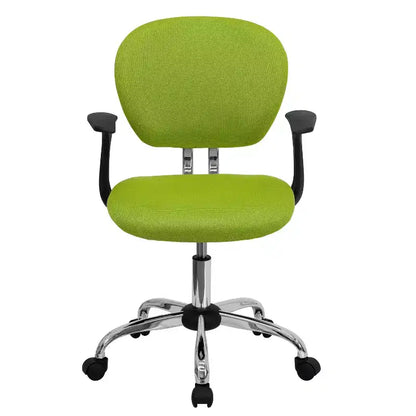 Chaise de bureau Emma and Oliver Mid-Back Mesh rembourrée pivotante avec base et accoudoirs chromés