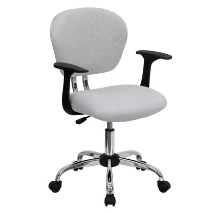Chaise de bureau Emma and Oliver Mid-Back Mesh rembourrée pivotante avec base et accoudoirs chromés