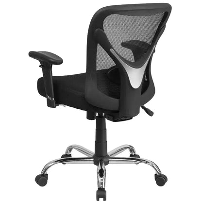 Fauteuil de bureau ergonomique Emma and Oliver 400 lb, dossier en maille noire, grande taille et réglable en hauteur
