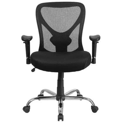 Fauteuil de bureau ergonomique Emma and Oliver 400 lb, dossier en maille noire, grande taille et réglable en hauteur