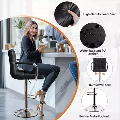Yaheetech Lot de 2 tabourets de bar pivotants réglables avec grande base en acier pour comptoir de bar