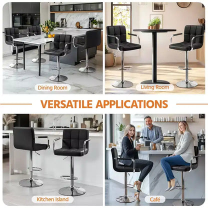 Yaheetech Lot de 2 tabourets de bar pivotants réglables avec grande base en acier pour comptoir de bar