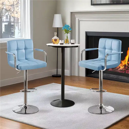 Yaheetech Lot de 2 tabourets de bar pivotants réglables avec grande base en acier pour comptoir de bar