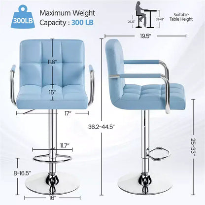 Yaheetech Lot de 2 tabourets de bar pivotants réglables avec grande base en acier pour comptoir de bar