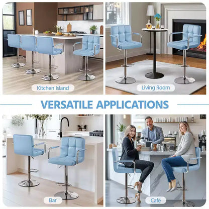 Yaheetech Lot de 2 tabourets de bar pivotants réglables avec grande base en acier pour comptoir de bar