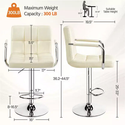 Yaheetech Lot de 2 tabourets de bar pivotants réglables avec grande base en acier pour comptoir de bar