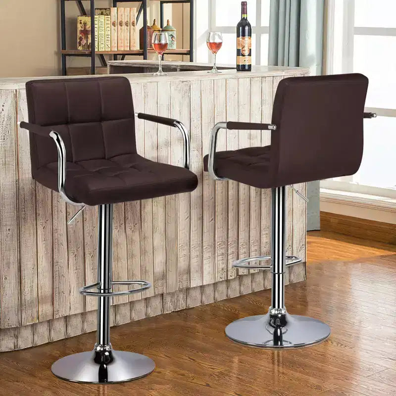 Yaheetech Lot de 2 tabourets de bar pivotants réglables avec grande base en acier pour comptoir de bar