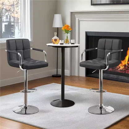 Yaheetech Lot de 2 tabourets de bar pivotants réglables avec grande base en acier pour comptoir de bar