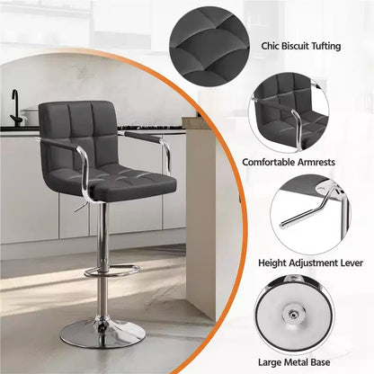 Yaheetech Lot de 2 tabourets de bar pivotants réglables avec grande base en acier pour comptoir de bar