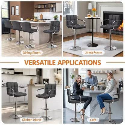 Yaheetech Lot de 2 tabourets de bar pivotants réglables avec grande base en acier pour comptoir de bar