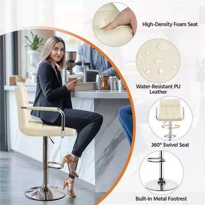 Yaheetech Lot de 2 tabourets de bar pivotants réglables avec grande base en acier pour comptoir de bar