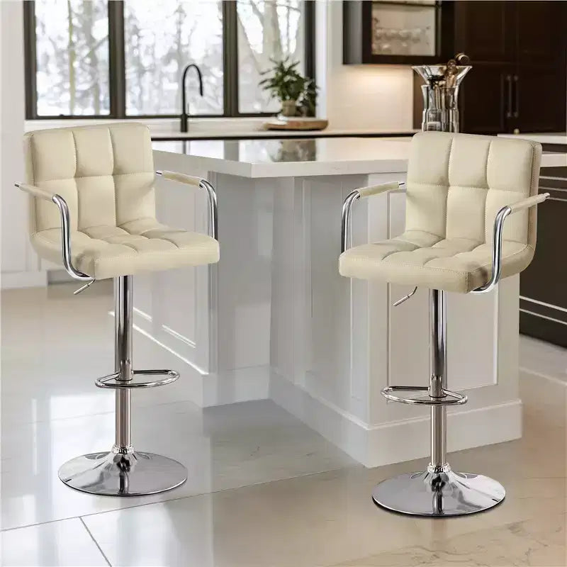 Yaheetech Lot de 2 tabourets de bar pivotants réglables avec grande base en acier pour comptoir de bar
