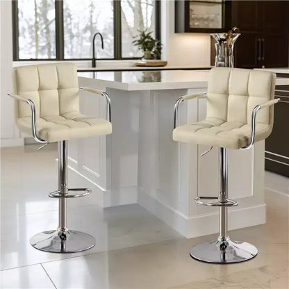 Yaheetech Lot de 2 tabourets de bar pivotants réglables avec grande base en acier pour comptoir de bar