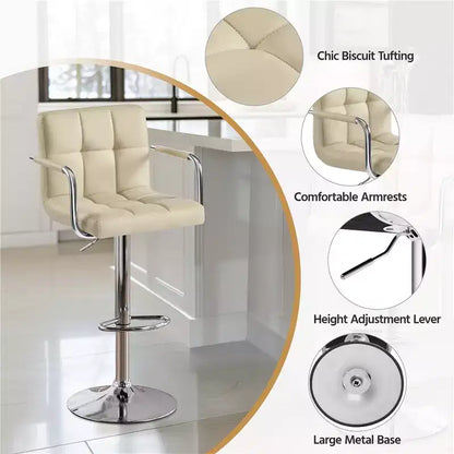 Yaheetech Lot de 2 tabourets de bar pivotants réglables avec grande base en acier pour comptoir de bar