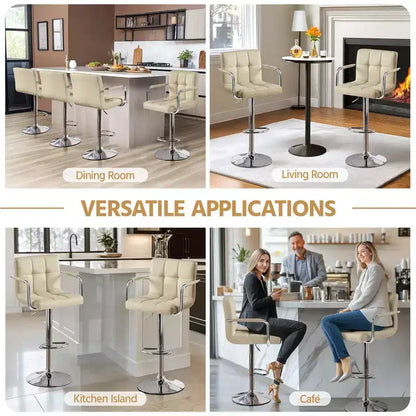 Yaheetech Lot de 2 tabourets de bar pivotants réglables avec grande base en acier pour comptoir de bar