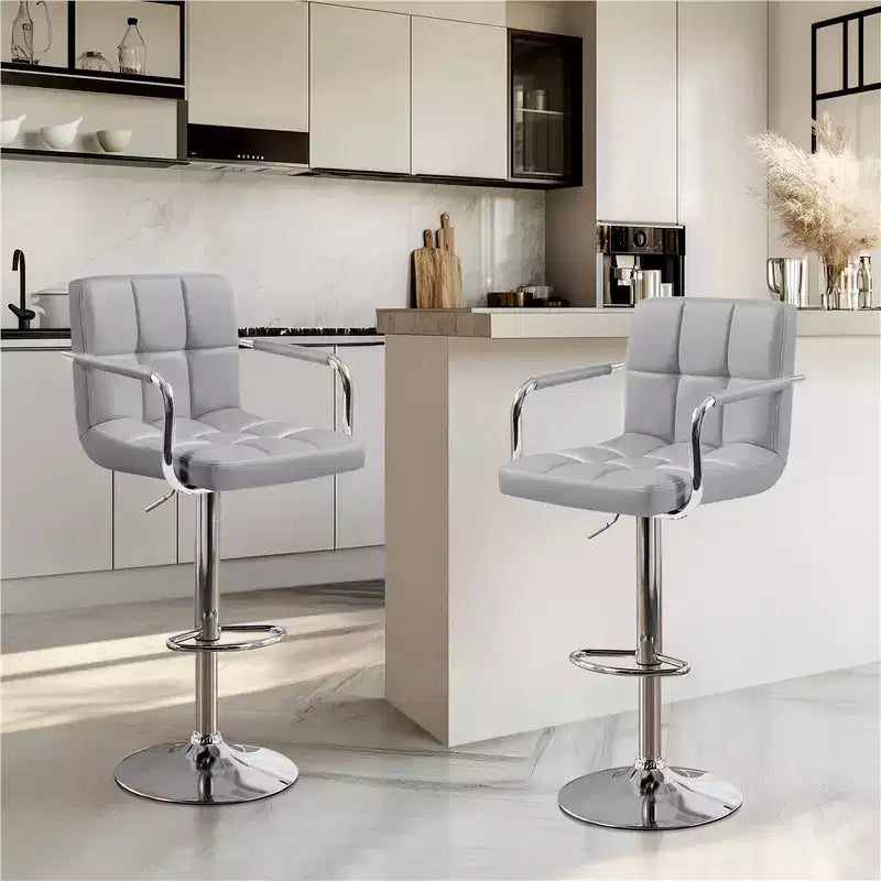 Yaheetech Lot de 2 tabourets de bar pivotants réglables avec grande base en acier pour comptoir de bar