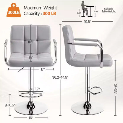 Yaheetech Lot de 2 tabourets de bar pivotants réglables avec grande base en acier pour comptoir de bar