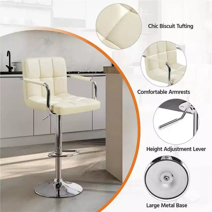Yaheetech Lot de 2 tabourets de bar pivotants réglables avec grande base en acier pour comptoir de bar