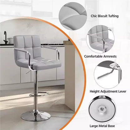Yaheetech Lot de 2 tabourets de bar pivotants réglables avec grande base en acier pour comptoir de bar