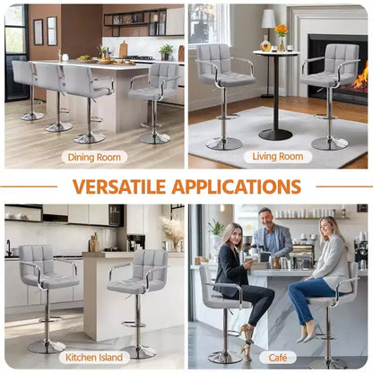 Yaheetech Lot de 2 tabourets de bar pivotants réglables avec grande base en acier pour comptoir de bar