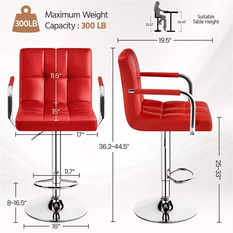 Yaheetech Lot de 2 tabourets de bar pivotants réglables avec grande base en acier pour comptoir de bar