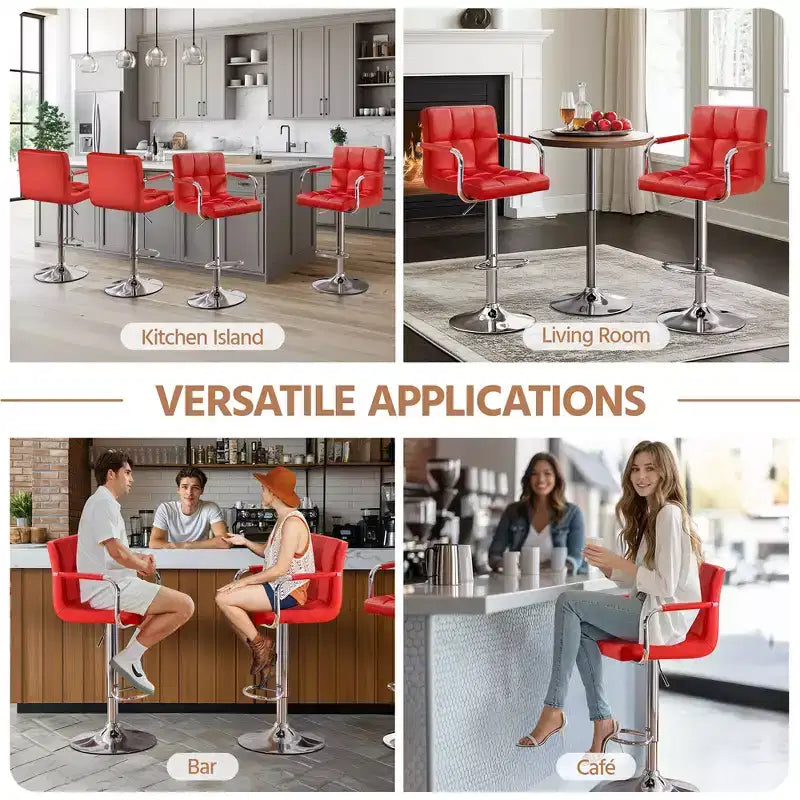 Yaheetech Lot de 2 tabourets de bar pivotants réglables avec grande base en acier pour comptoir de bar
