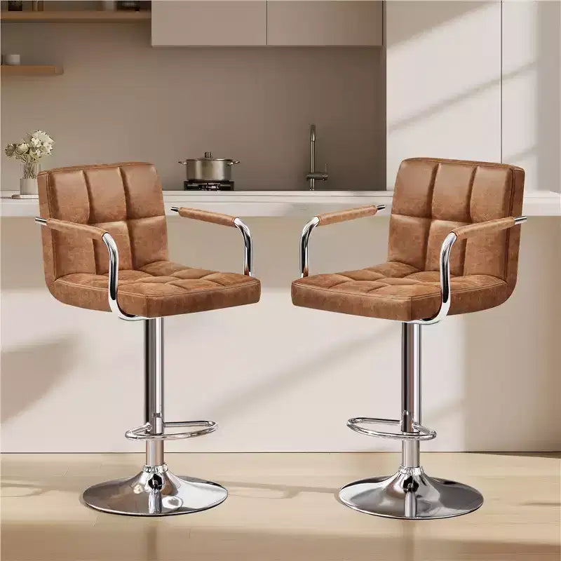 Yaheetech Lot de 2 tabourets de bar pivotants réglables avec grande base en acier pour comptoir de bar