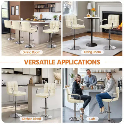Yaheetech Lot de 2 tabourets de bar pivotants réglables avec grande base en acier pour comptoir de bar