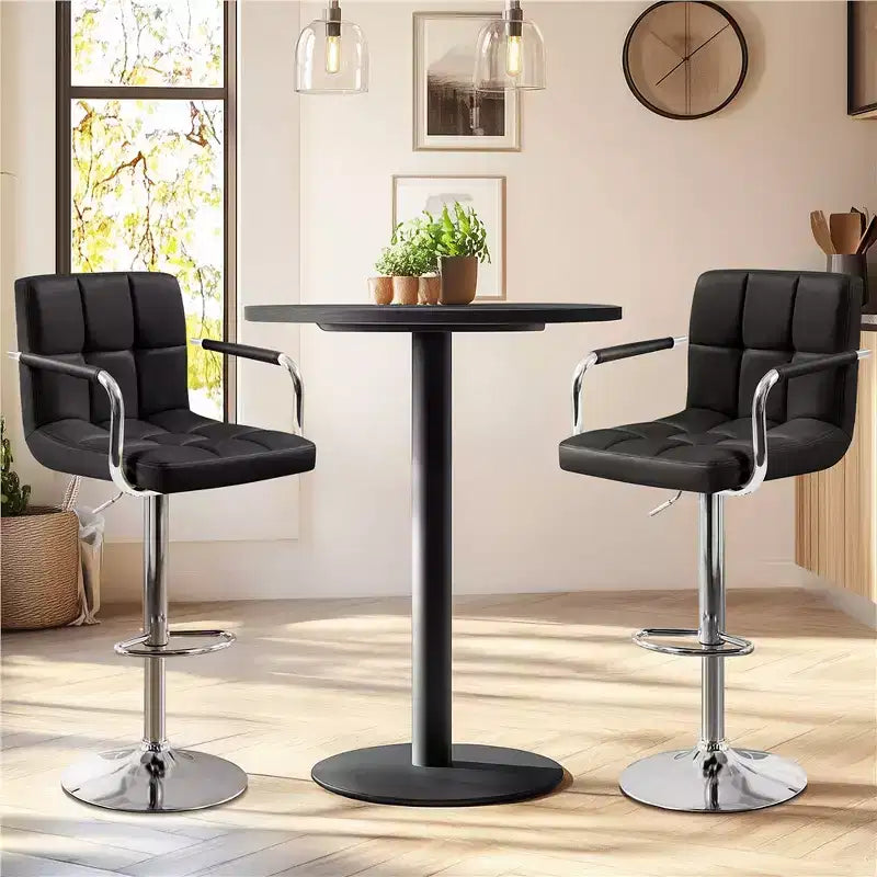 Yaheetech Lot de 2 tabourets de bar pivotants réglables avec grande base en acier pour comptoir de bar