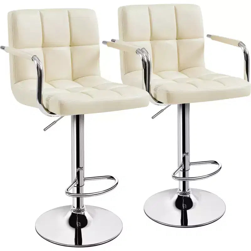 Yaheetech 2pcs Swivel Adjustable Bar Stools with Large Steel Pedestal Base for Bar Counter