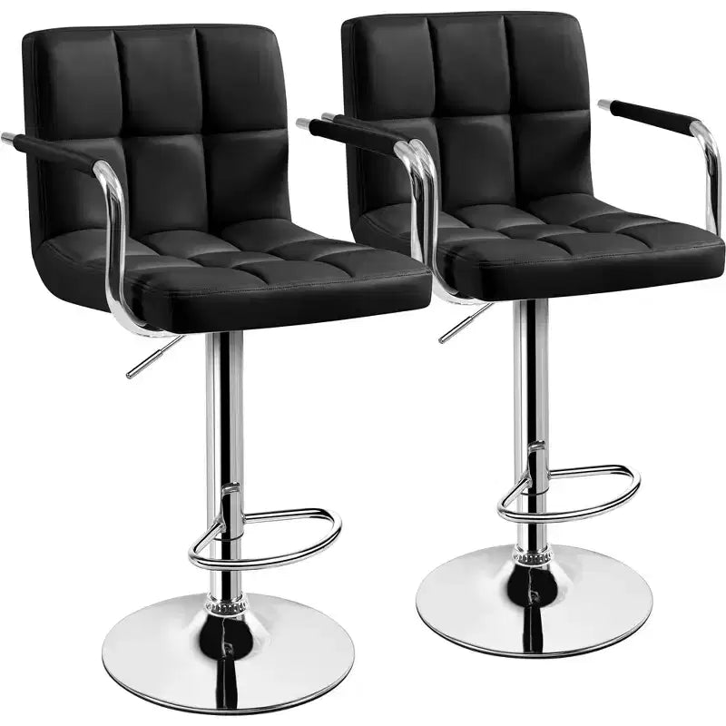 Yaheetech Lot de 2 tabourets de bar pivotants réglables avec grande base en acier pour comptoir de bar