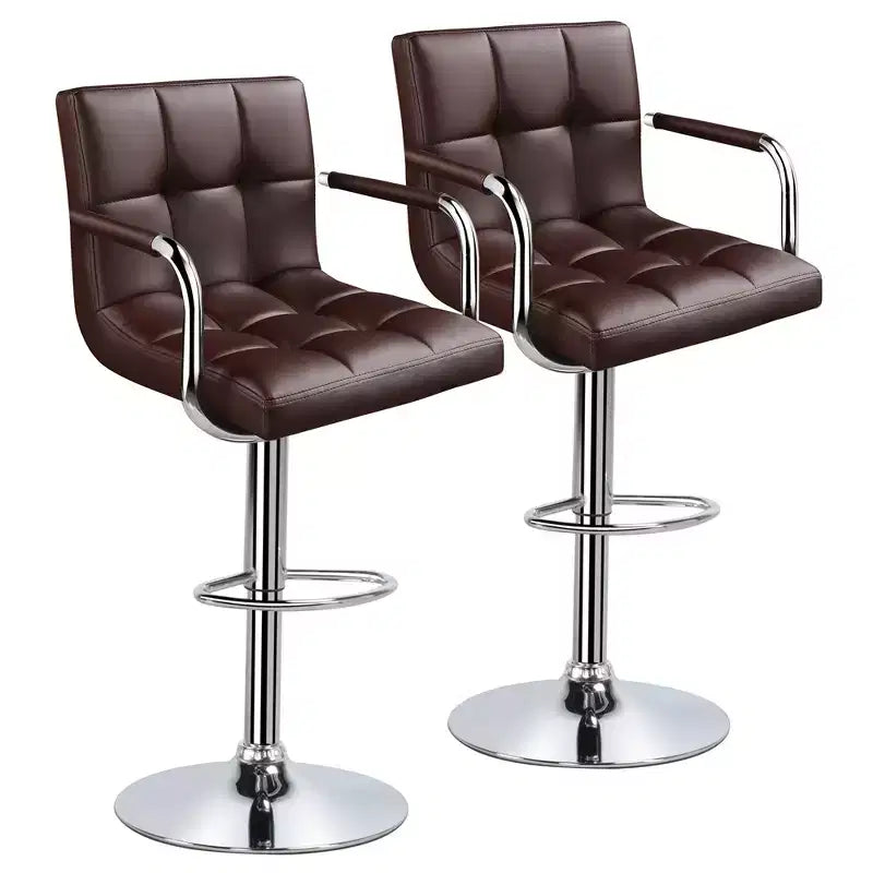 Yaheetech Lot de 2 tabourets de bar pivotants réglables avec grande base en acier pour comptoir de bar
