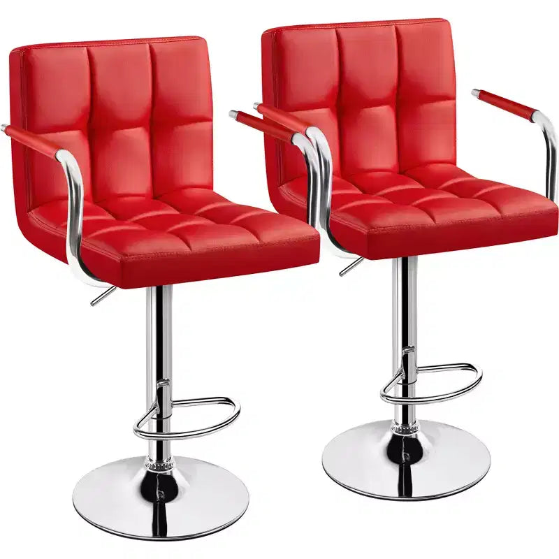 Yaheetech Lot de 2 tabourets de bar pivotants réglables avec grande base en acier pour comptoir de bar