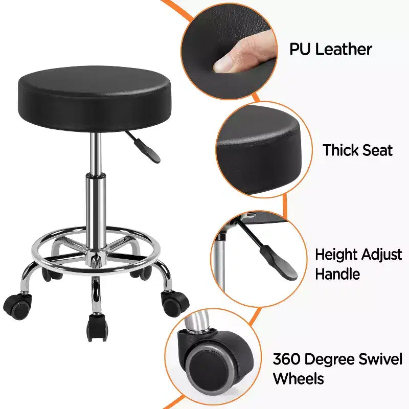Tabourets Yaheetech réglables pivotants à roulettes pour usage médical/tatouage/dentaire/facial/massage/spa/dessin technique