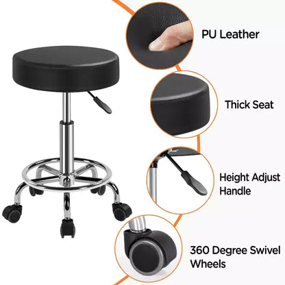 Tabourets Yaheetech réglables pivotants à roulettes pour usage médical/tatouage/dentaire/facial/massage/spa/dessin technique